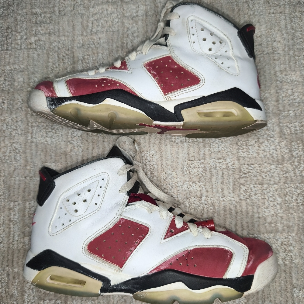 Air Jordan Nike Retro 6 Sneakers in "Carmine Sneakers Red White Black Size 4,5